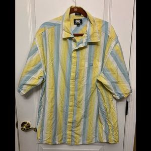 Ecko Red Men’s SS striped button down shirt Sz 3XL